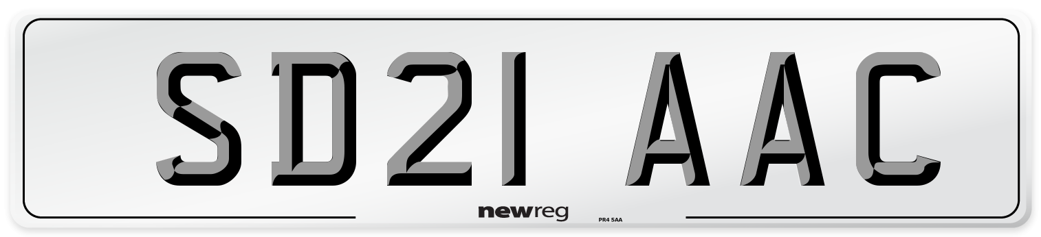 SD21 AAC Number Plate from New Reg